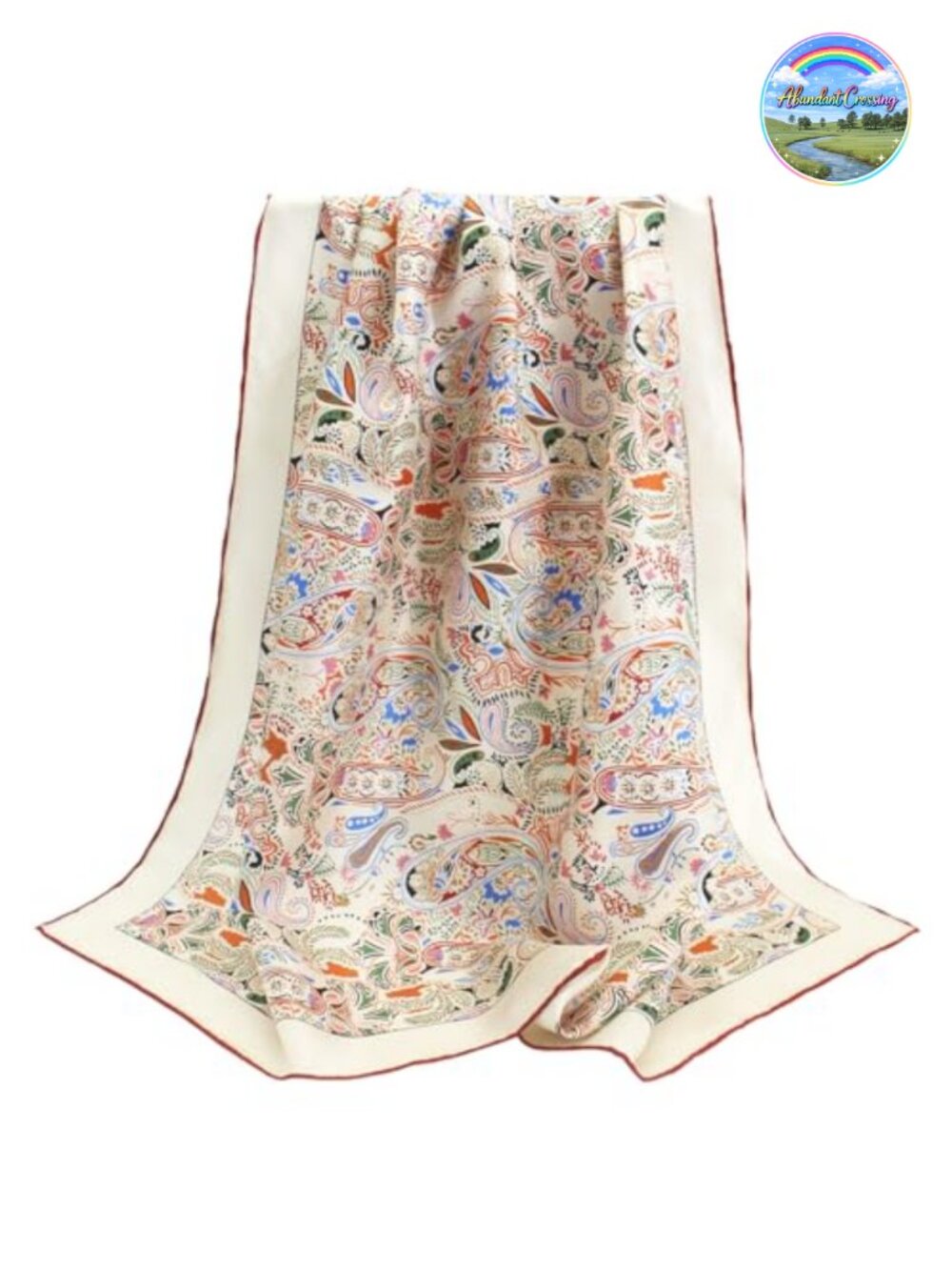 100% Mulberry Silk Scarf 35" Square Hair Wrap Gift Boxed